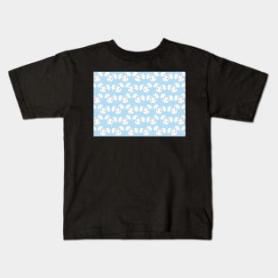 Cute White Bunny on Light Blue background Kids T-Shirt